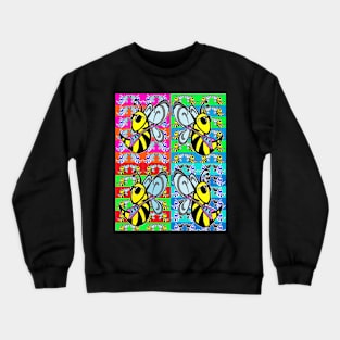 Bass,guitar,pop,art,bee,bees,rocker by LowEndGraphics Crewneck Sweatshirt